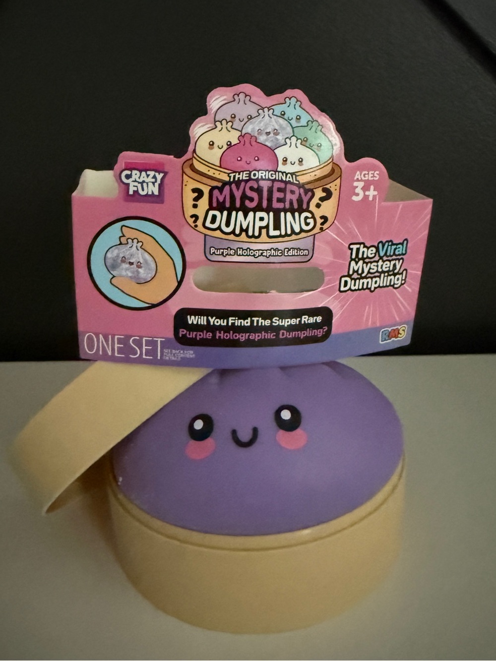 OPENED: Mystery Dumpling Purple Holographic Edition Purple Squishy